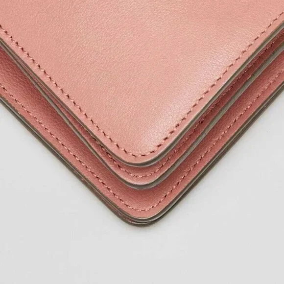 Chloe Pink/Brown Leather and Suede Faye Medium Shoulder Bag